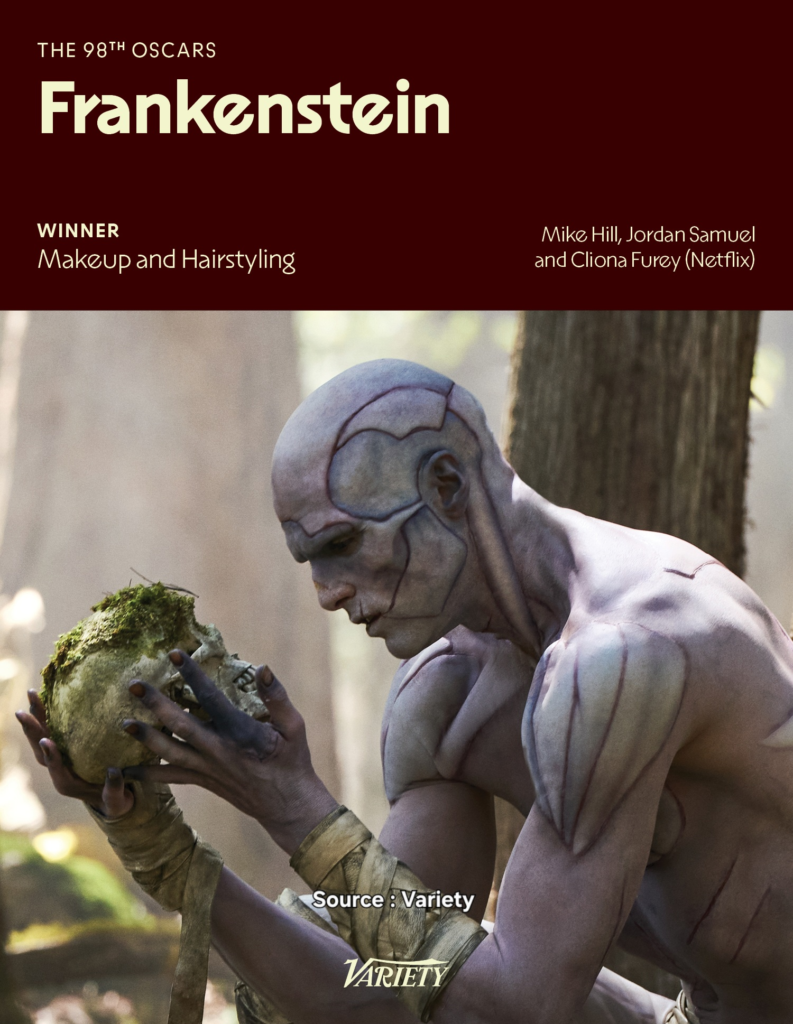 Netflix’s ‘Frankenstein’ Wins Oscar for Best Makeup and Hairstyling at 98th Academy Awards image